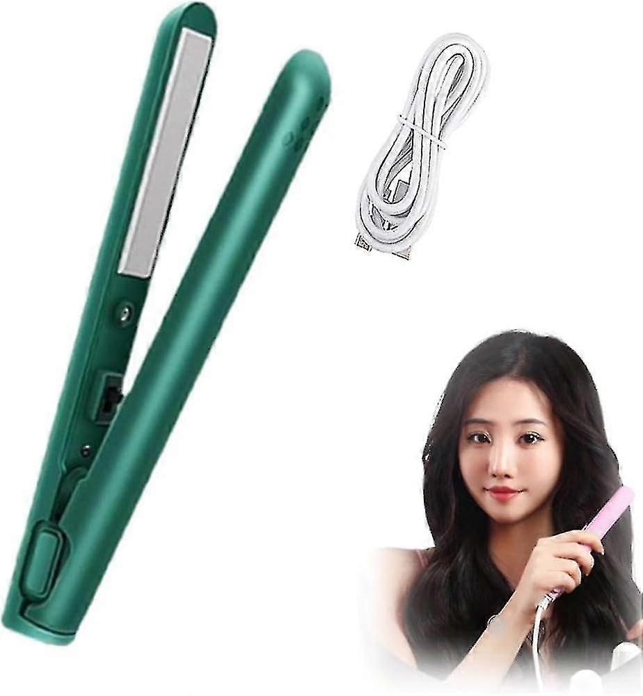 Mini Curling Iron With Dual Use, Durable Styling, 2-in-1 Mini Curler, Usb Rechargeable Small Curling Iron, Compatible Short And Long Hair Bean
