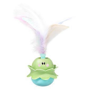 Interactief Kattenspeelgoed LED Elektrische Intelligente Automatische Rotatie Tumbler Ball Kitten Teaser Stick met Feather Cats Squeaky Toy Cat Toys