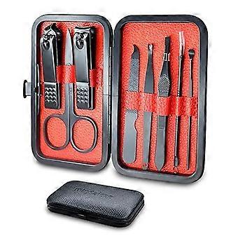 Maniküre Set Nagelknipser Pediküre Kit, 8 in 1 Edelstahl Fingernagel- und Zehennagelknipser mit Leder Reiseetui, professionelles Nagelpflegeset für