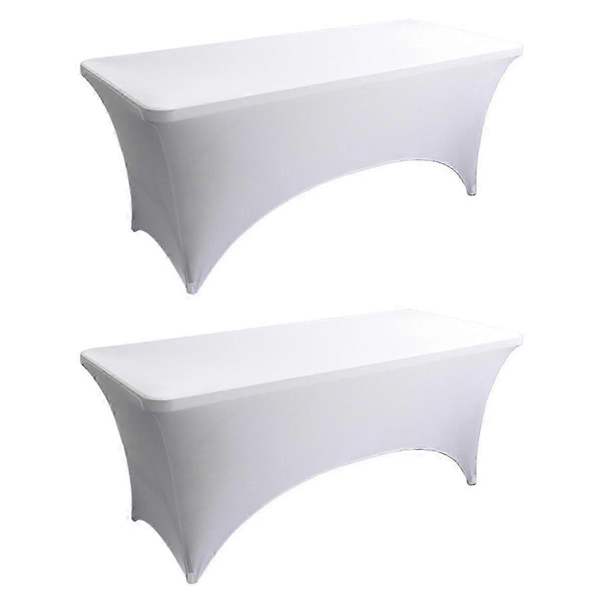 Tablecloths For Rectangular Tablecloths,stretch Fit Tablecloths,for Events, Cocktail Parties White