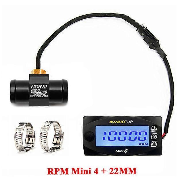 koso Motorcycles water temperature VoltageTime RPM Tachometer Norxi Mini 4 in 1 LED Digital Display Quad meter