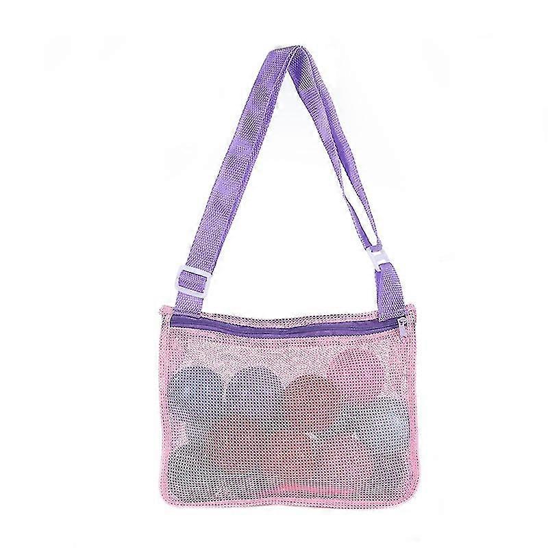 Beach Toy Mesh Bag Barn Shell Förvaringsväska Beach Toy Seashell Bag Mesh Pool Bag Sand Leksaker Simning Tillbehör för pojkar och flickor
