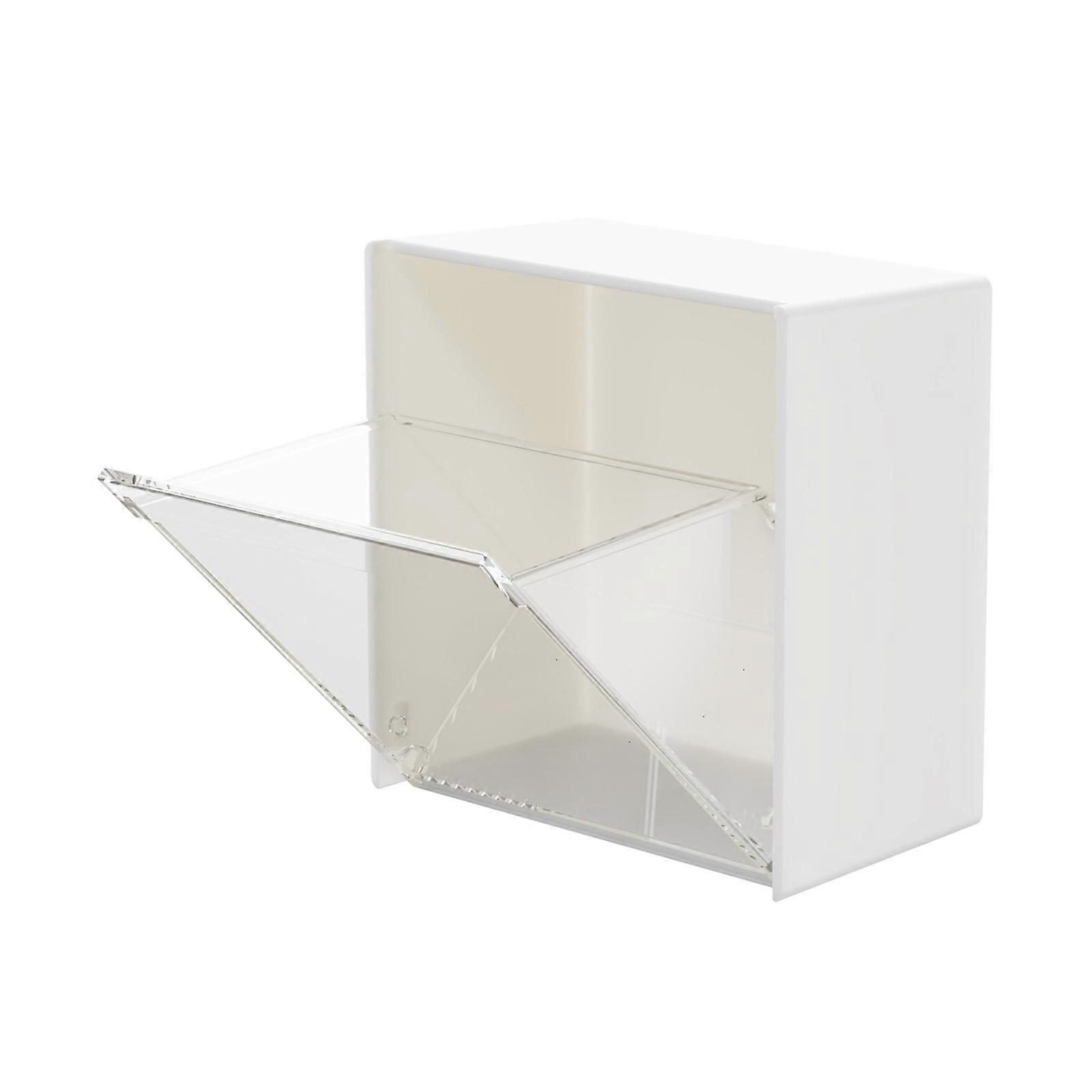 Wall-Mounted Flip Paste Small Object Storage Box White