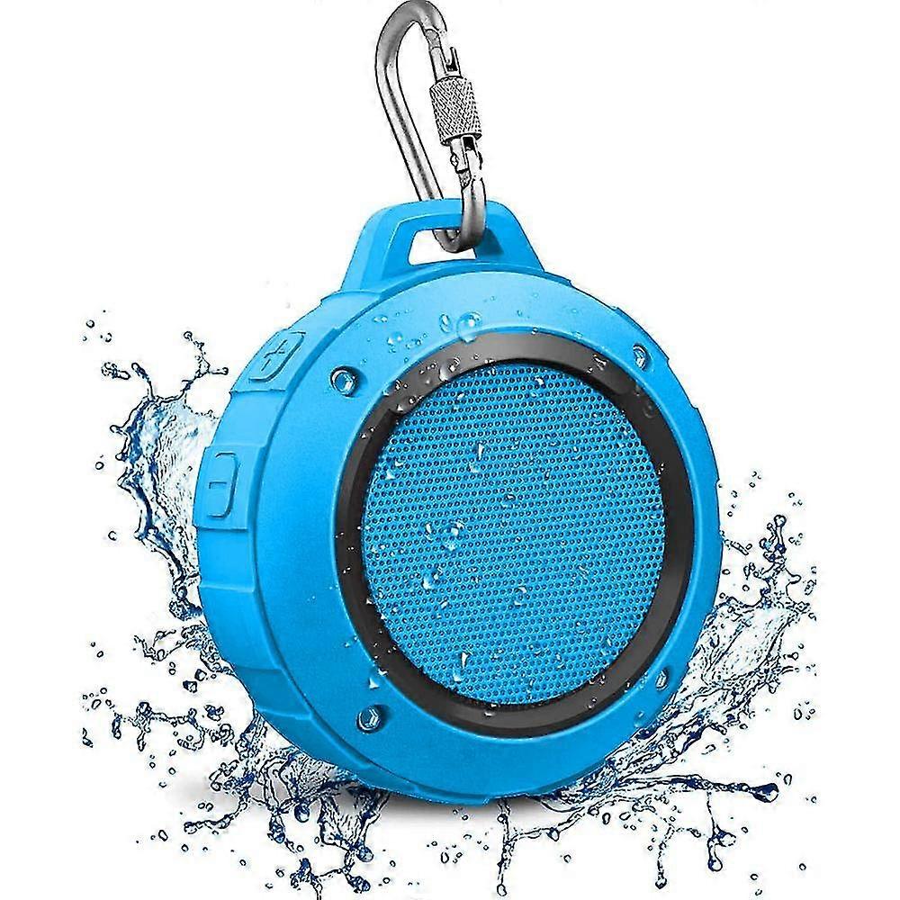 Outdoor Waterproof Bluetooth Speaker, Wireless Portable Mini Shower Travel Speaker With Subwoofer-blue