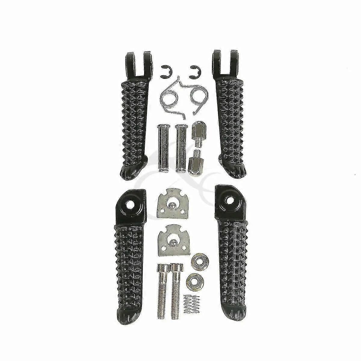 Motocykl přední zadní stupačky Stupačky pro Yamaha Yzf R1 2002-2014 R6 2003-2012 2011 2010 2009 2008 2007 2006 05 Černá/stříbrná