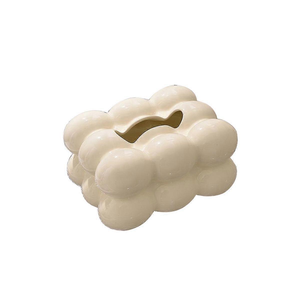 1Pc Marshmallow Drawer Tissue Box Ceramic Light Luxury Home Live Room Table Tissue Box