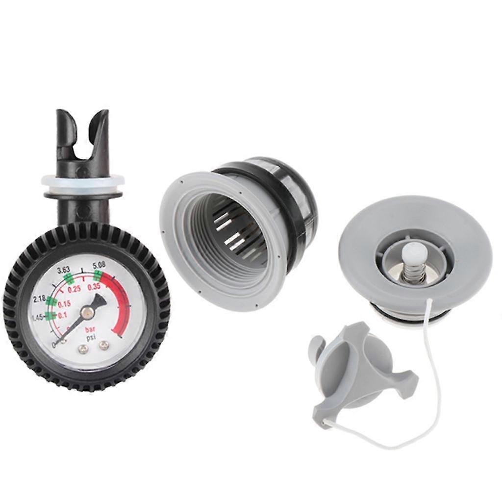 Pressure Gauge Indicator & Air Valve W/ Cap For Inflatable Kayak Canoe SUP