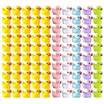 100 Pcs Tiny Ducks Set Decoration Realistic Shape Durable Resin Endearing Ducks For Christmas Birthday Party Children"s Day