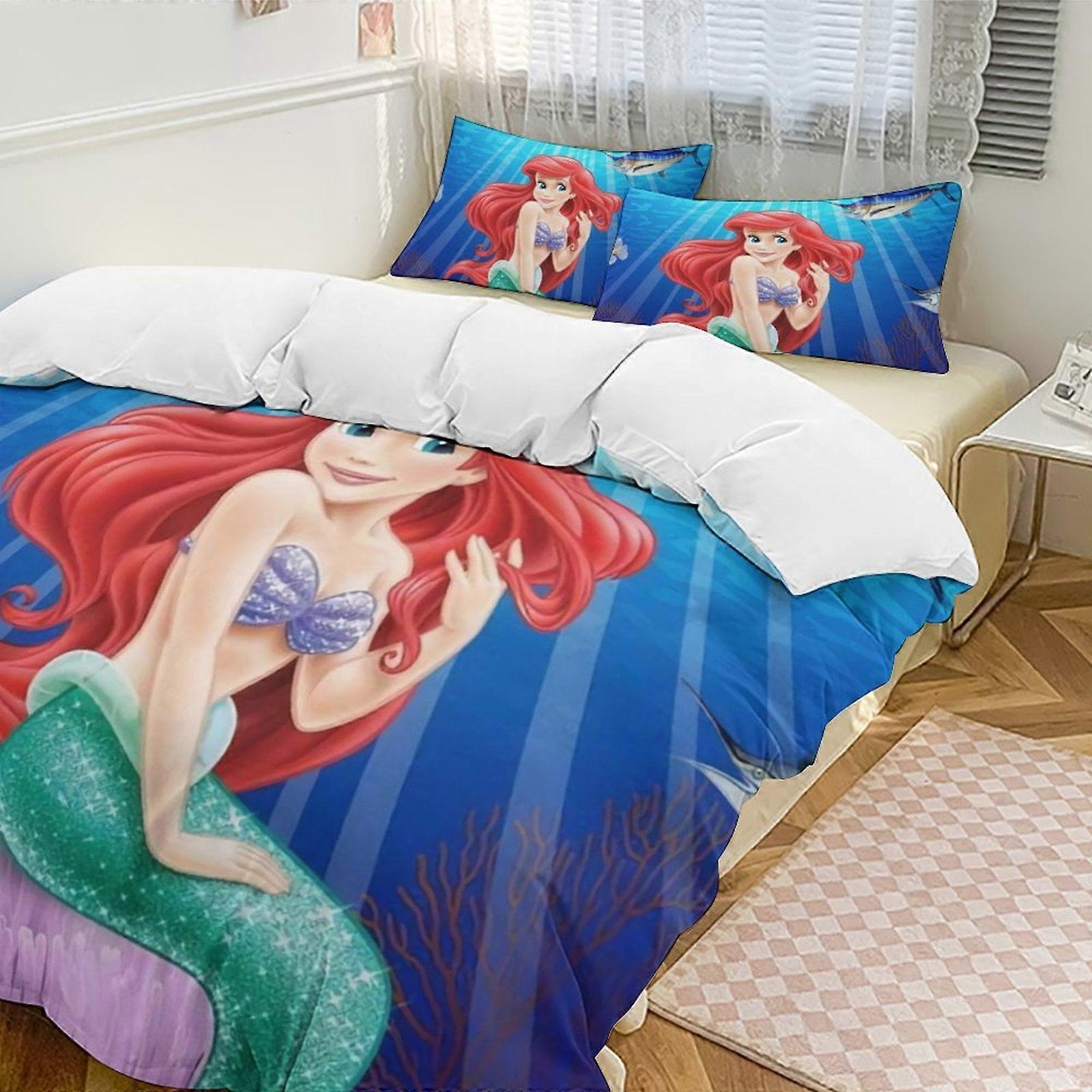 Bedding set WY537 ArielCartoon Collection 3-Piece Comforter Set, Personalized Bedding Decor for Kids And Teens Bed Sheets ZA537