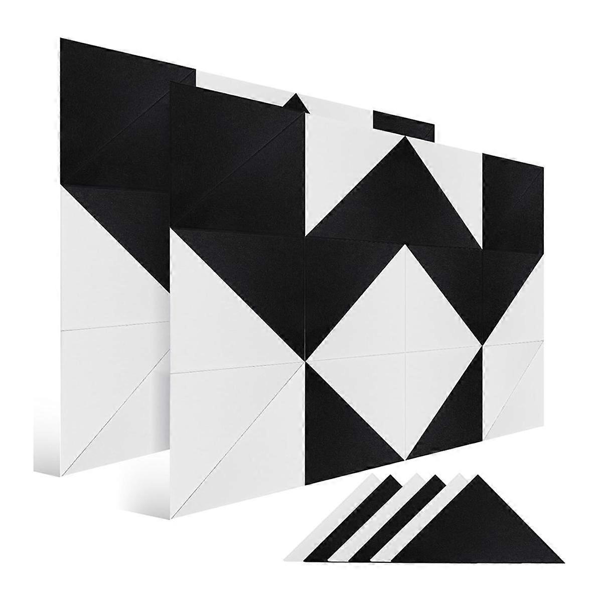 Akustikpaneler, 24-pack ljudisolerade väggpaneler, självhäftande ljudabsorberande, triangulära ljudisolerande paneler