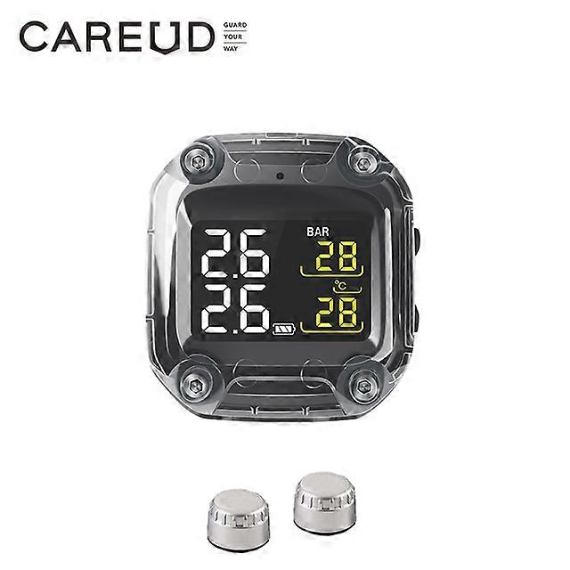 Wileless Motorcycle TPMS Sistema de monitoreo de presión de neumáticos LCD digital con dos sensores internos / externos Fácil de usar