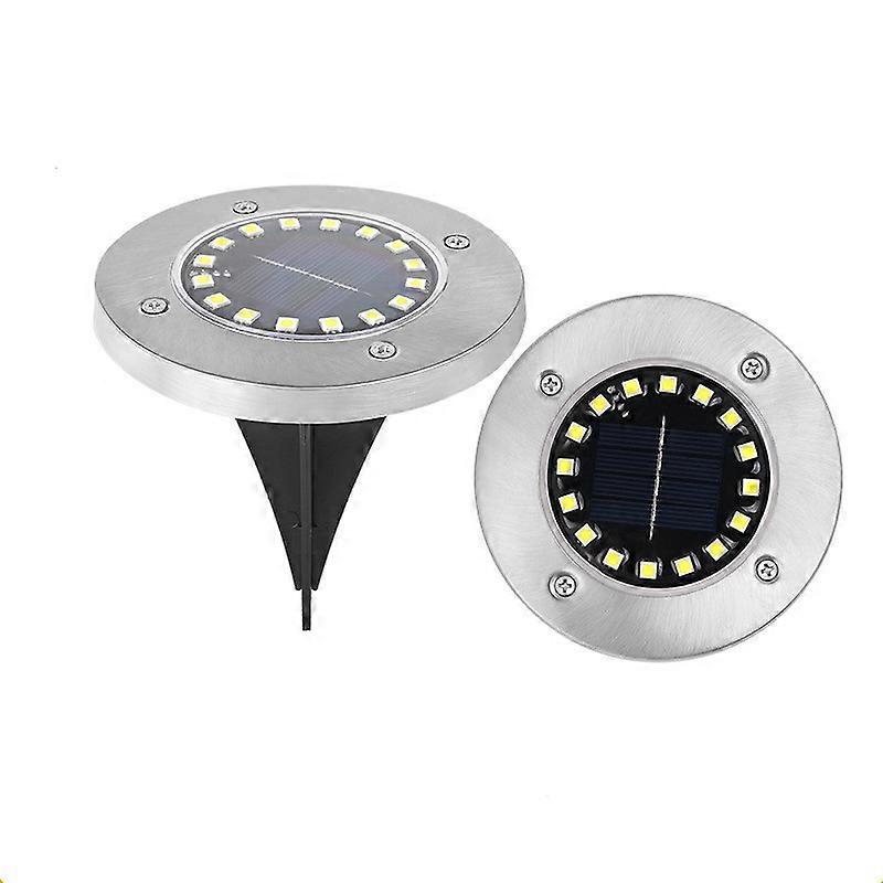 Solar Lights Outdoor Garden,IP65 Waterproof Solar Floor Lights Outdoor Garden, 4/ 8 /16 LED Solar Disk Lights Lawn Pathway Patio 2PCS