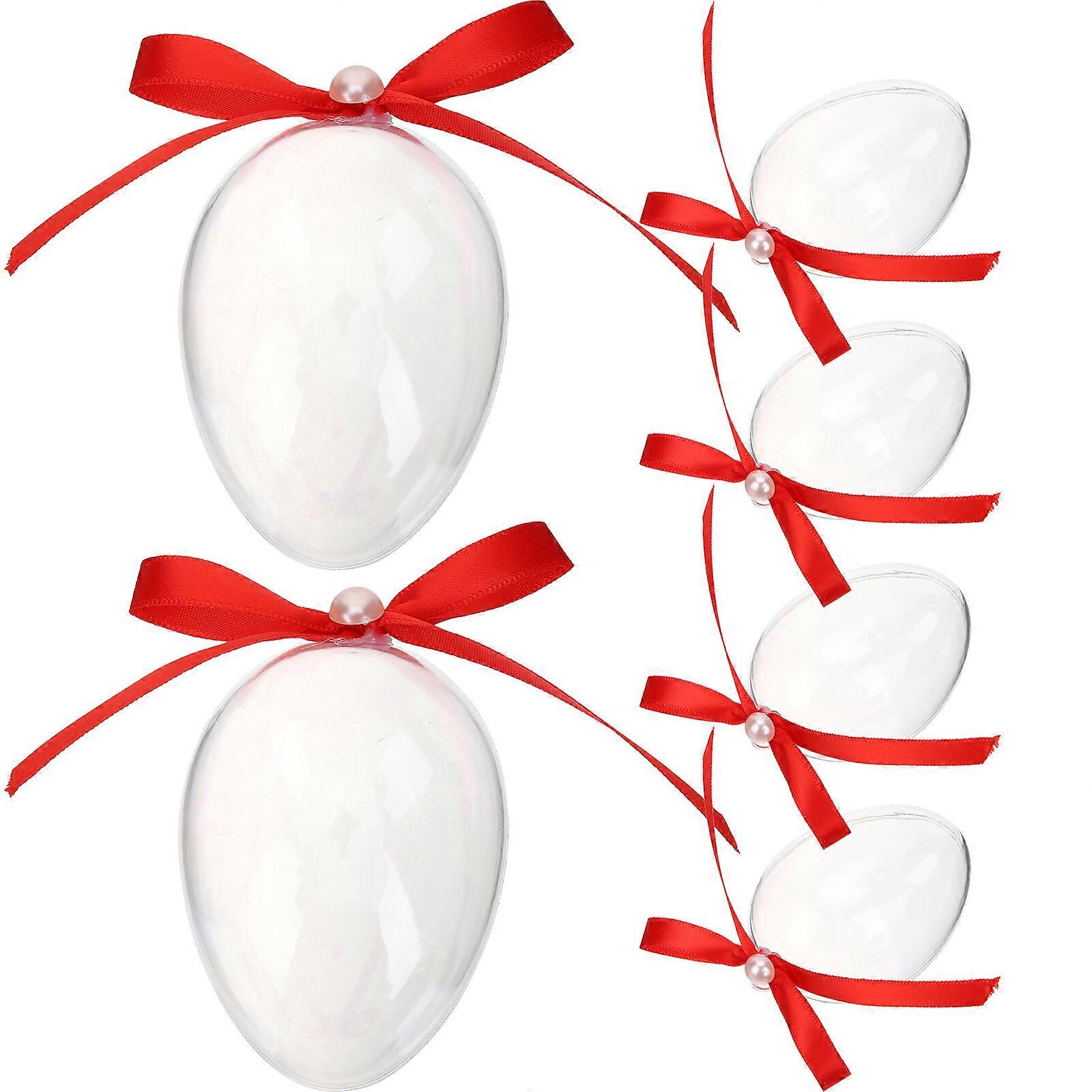 6Pcs Easter Candy Box Creative Clear Egg-shaped Fillable Candy Holder Easter Party Favor