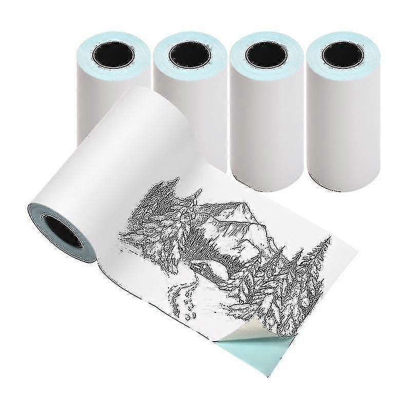 5ロール57x30mm自己接着直接感熱紙ホワイト印刷可能なステッカー紙BPAフリー防水防油摩擦防止粘着紙ロールPo用