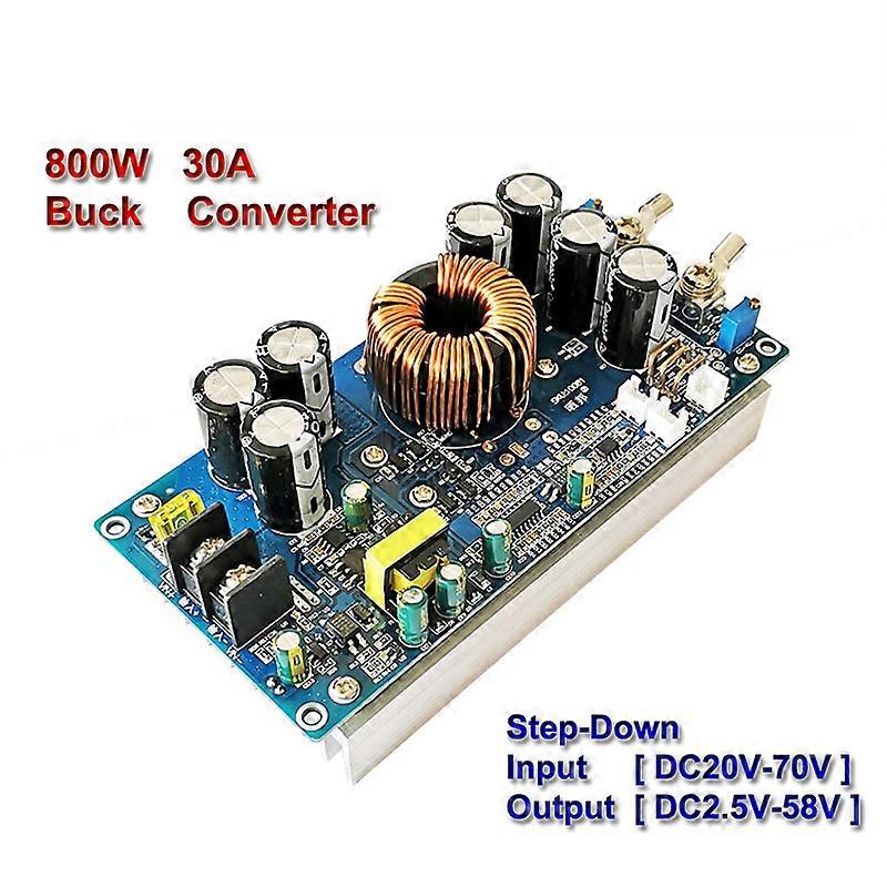 800W High Power DC-DC Buck Converter 30A Solar Stabilizers CV CC Step-Down Power Supply Adjustable DC20V-70V Voltage Regulators