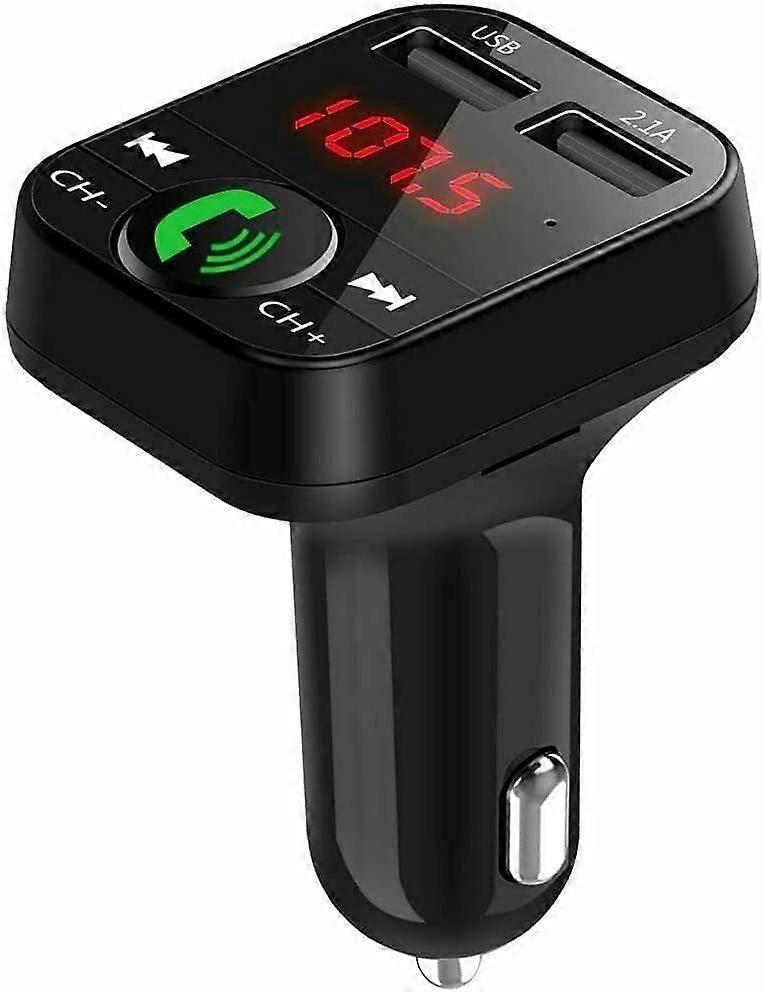 Bluetooth FM Transmitter, Bluetooth Handsfree Car Kit Fast Cigarette Lighter Charger with Dual USB Ports, MP3 Player Wireless Radio Adapter, Support T
