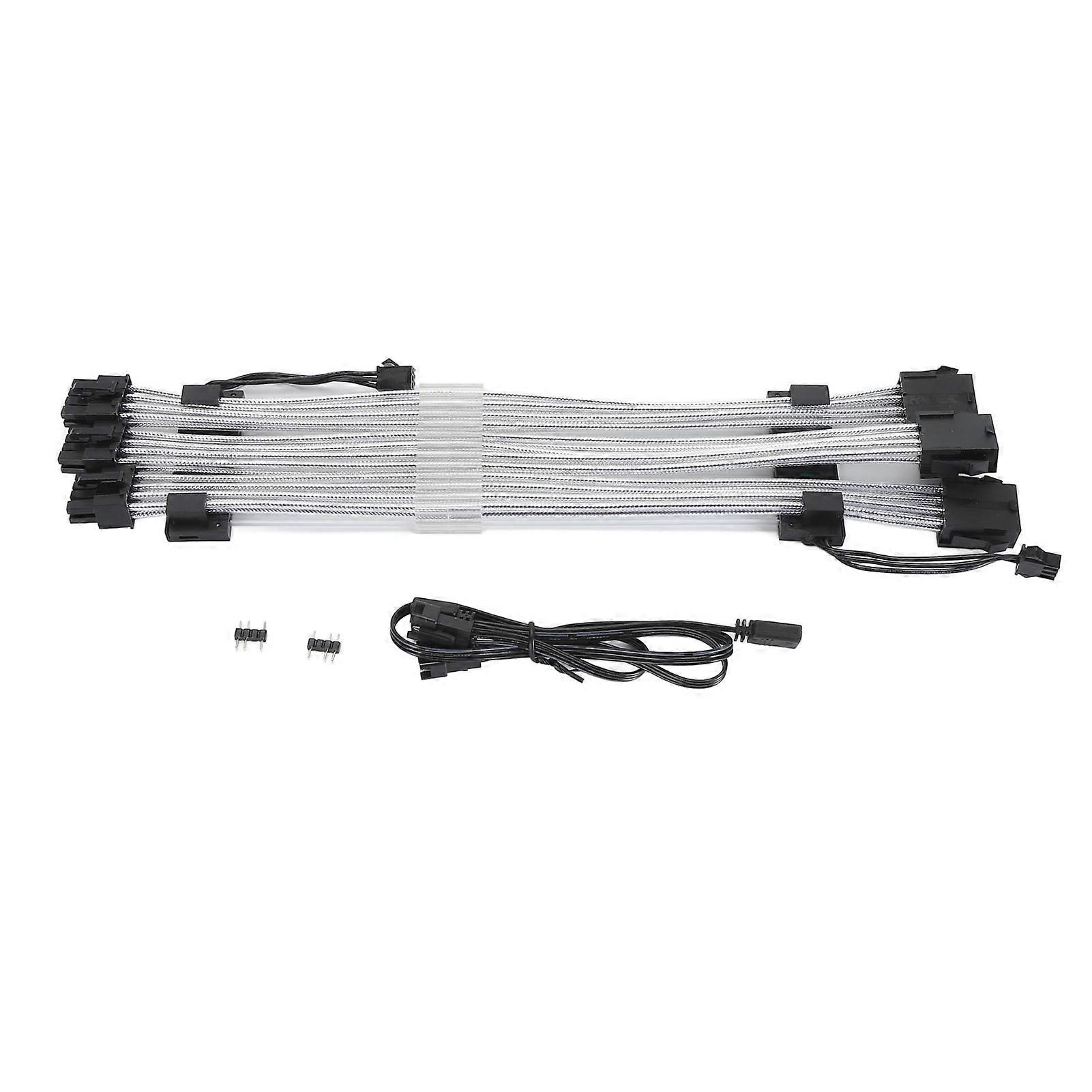 ARGB Extension Sleeved Cable 3x8Pin Double End Synchronized PSU Cable for Computer Case CPU Graphics Card