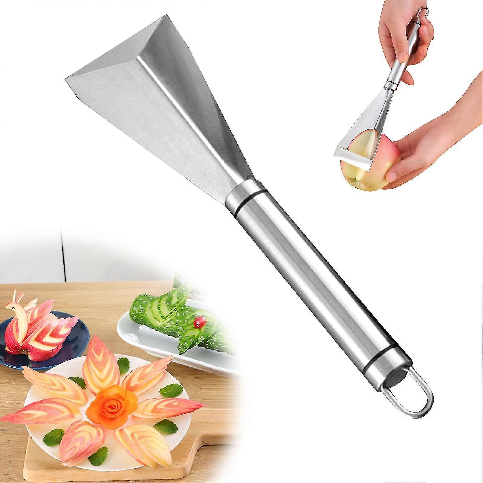 Stainless Steel Fruit Carving Knife - V Shape Channel Knife Tool, Fruit & Vegetable Diy Carving Tool, Food Carving Mold Carving Tool