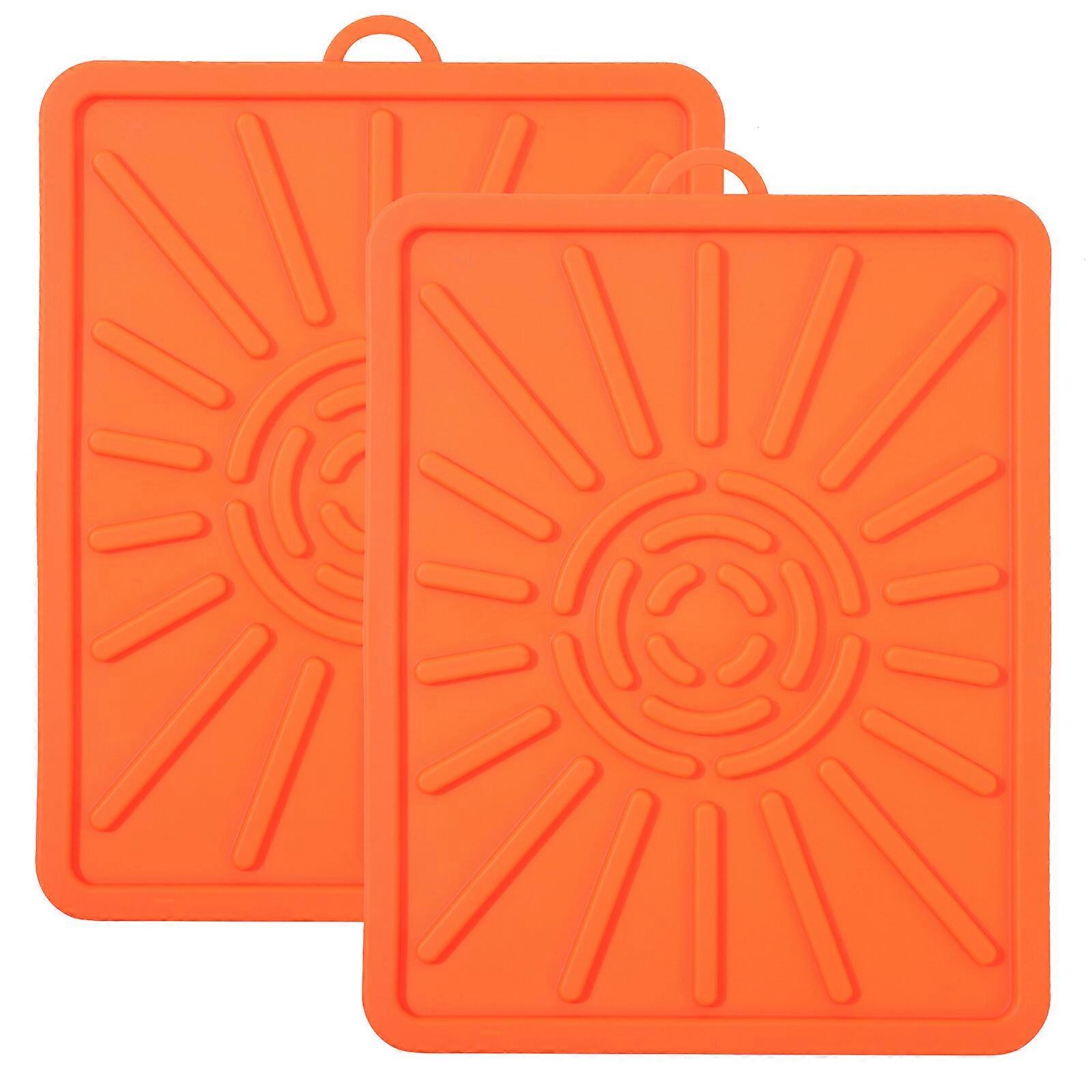 2pcs Baking Cushion Oil Drain Pad Silicone Griddle Mat Reusable Griddle Mat