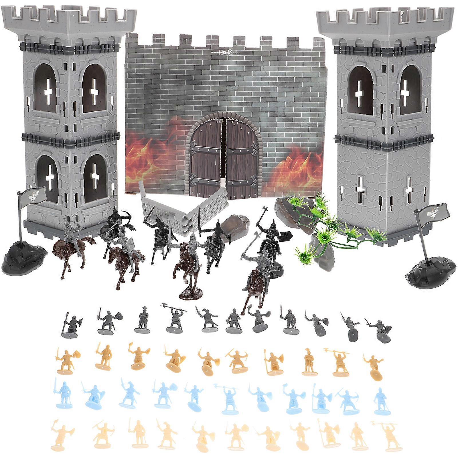 1 Set of Medieval Figurines Sand Table Castle Soldier Models Tiny Knight Figurines Micro Landscaping Decors