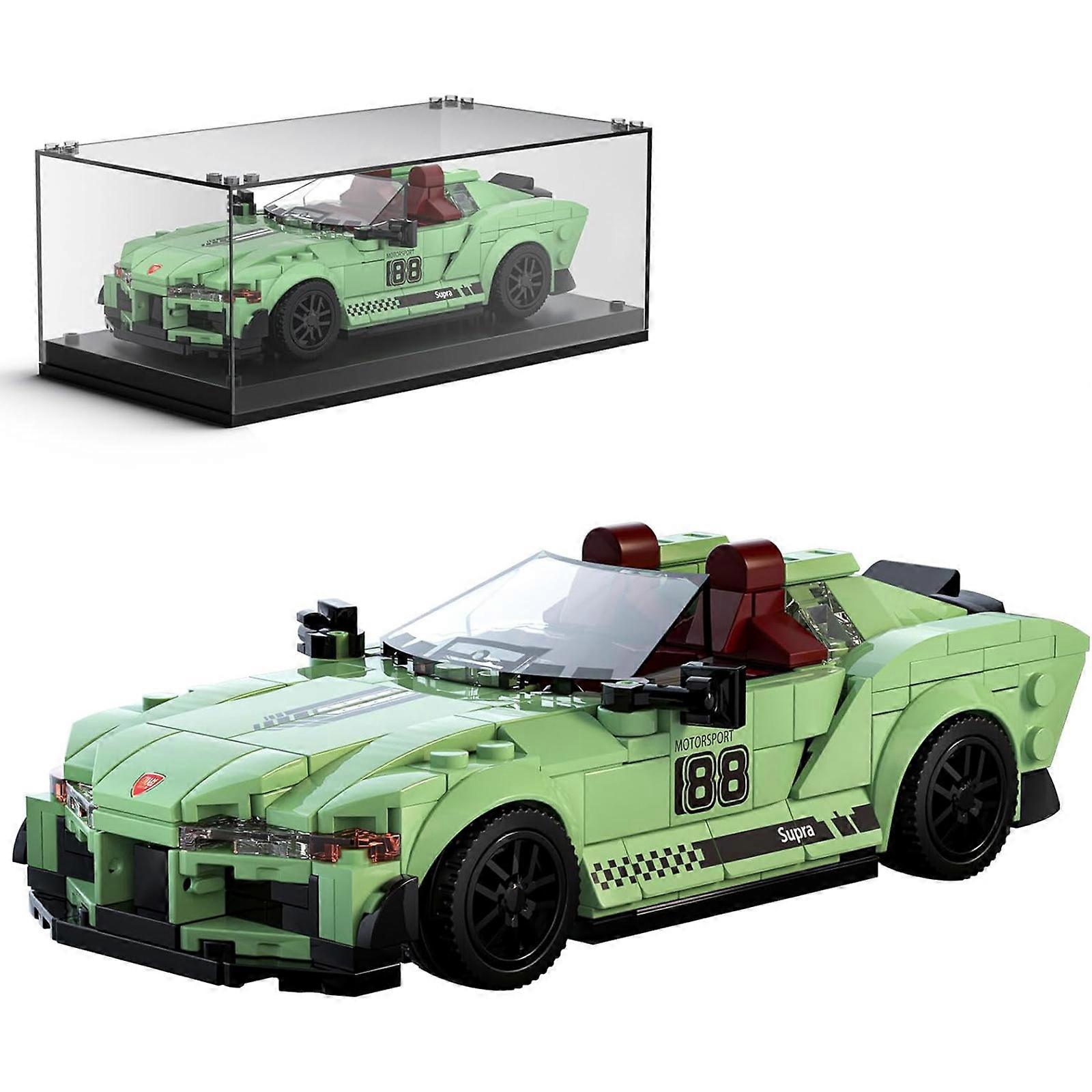 Mould King T.Supra Toy Car Building Sets with Acrylic Display Case, Collectible Model Car Toy Building Blocks, Cool Simulation Cockpit Speed Racing Ca