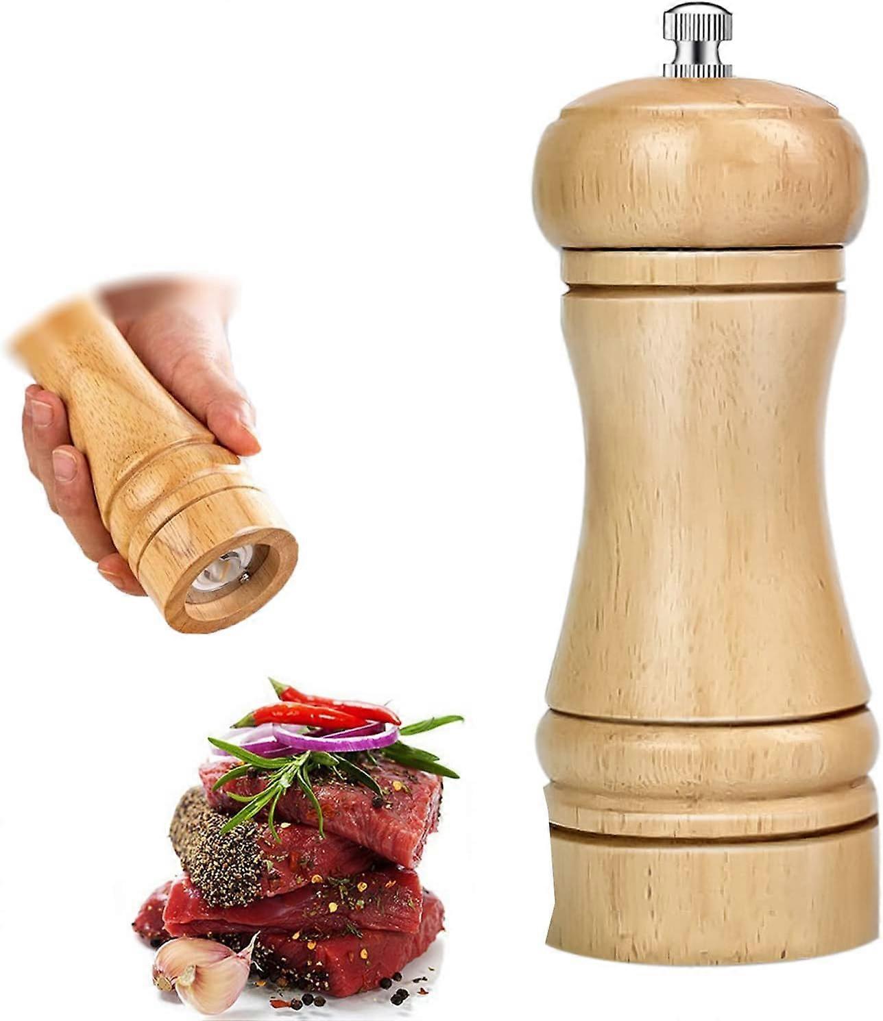 Wooden Pepper Mill - Manual Adjustment Ceramic Grinder