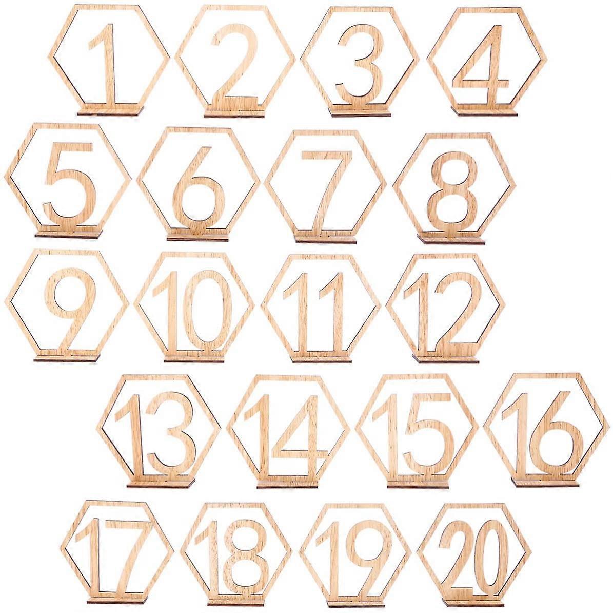 1 20 Table Numbers for Wedding Number Holders Wooden Weddings Rustic centerpieces Table Sign Table Numbers Holder Base Hexagon Wooden Table Numbers