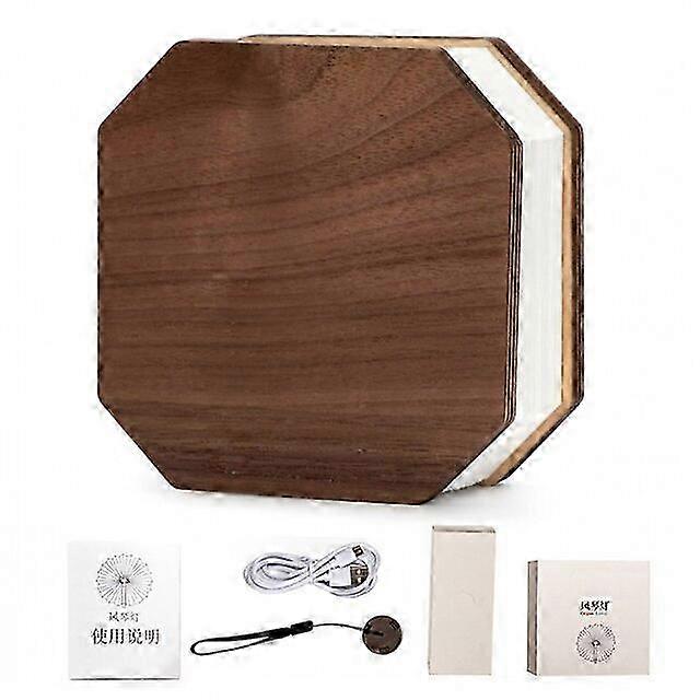 led bordlampe folde harmonika natlys 3farve usb opladning træ bog lys børns fødselsdag gavelys dekora belysning