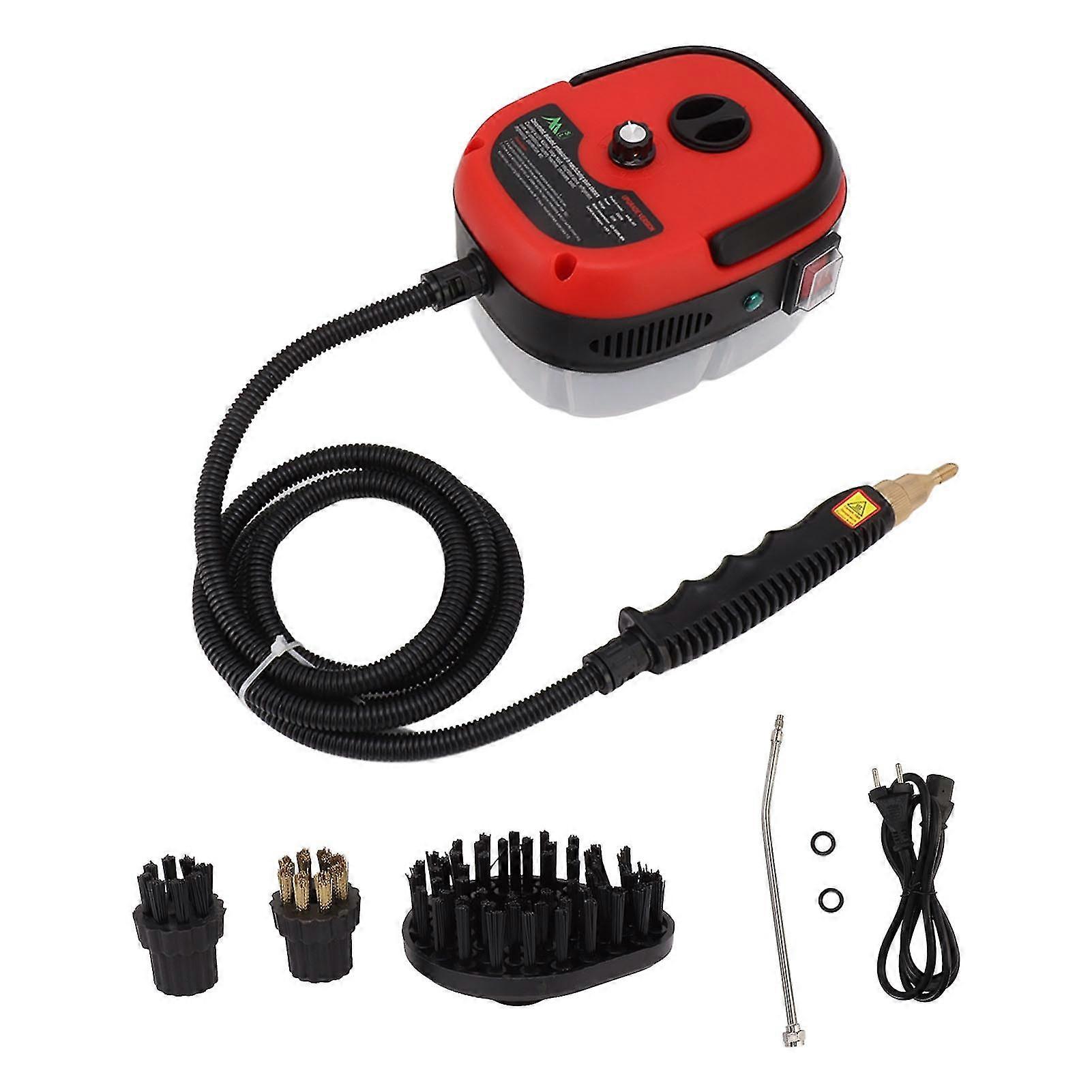 High Pressure Handheld Steam Cleaner - 2500W, High Temperature, Fast Heating (Red, EU Plug)