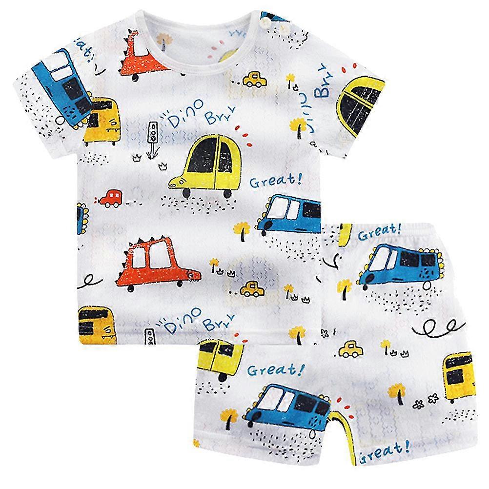 1 Set Of Infant Cotton Sleeve Onesies Suit Spring And Autumn 80cm(white Blue)