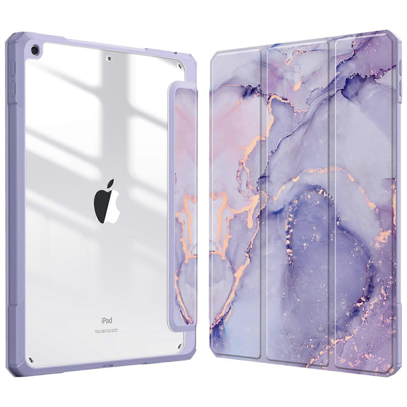 Protective case Compatible with iPad9 10.2 2021/2020/2019 (2021/2020/2019 Model, 10.2 inch) - Shockproof Cover with Clear Back Shell w/Pencil Holder