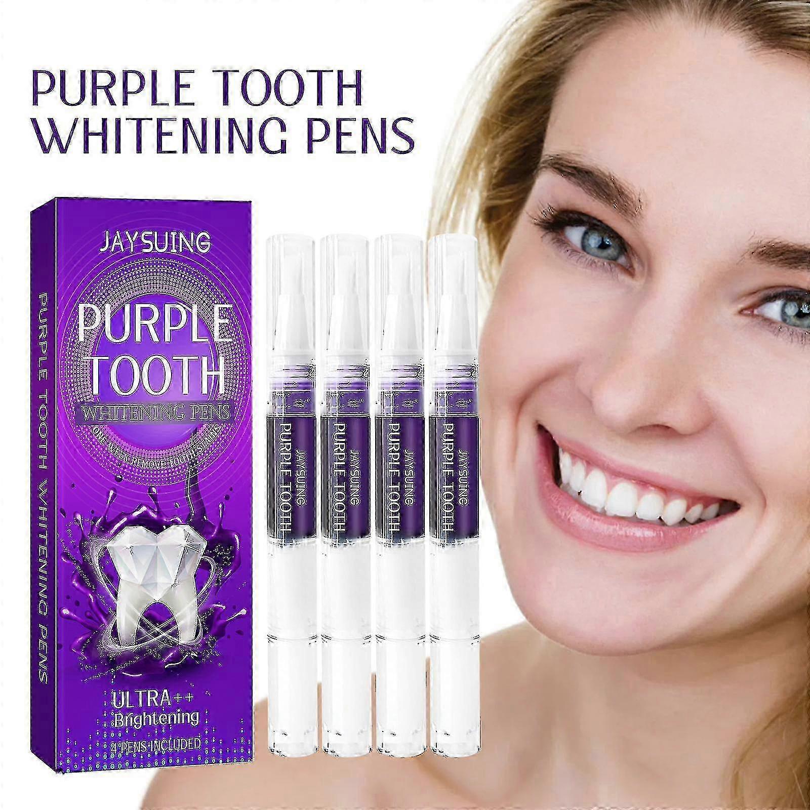 Jaysuing パープル ホワイト ティース ペン ホワイトニング トゥース クレンジング ケア ガム 歯の汚れを落とす 歯の汚れ タルタル オーラル ケア |