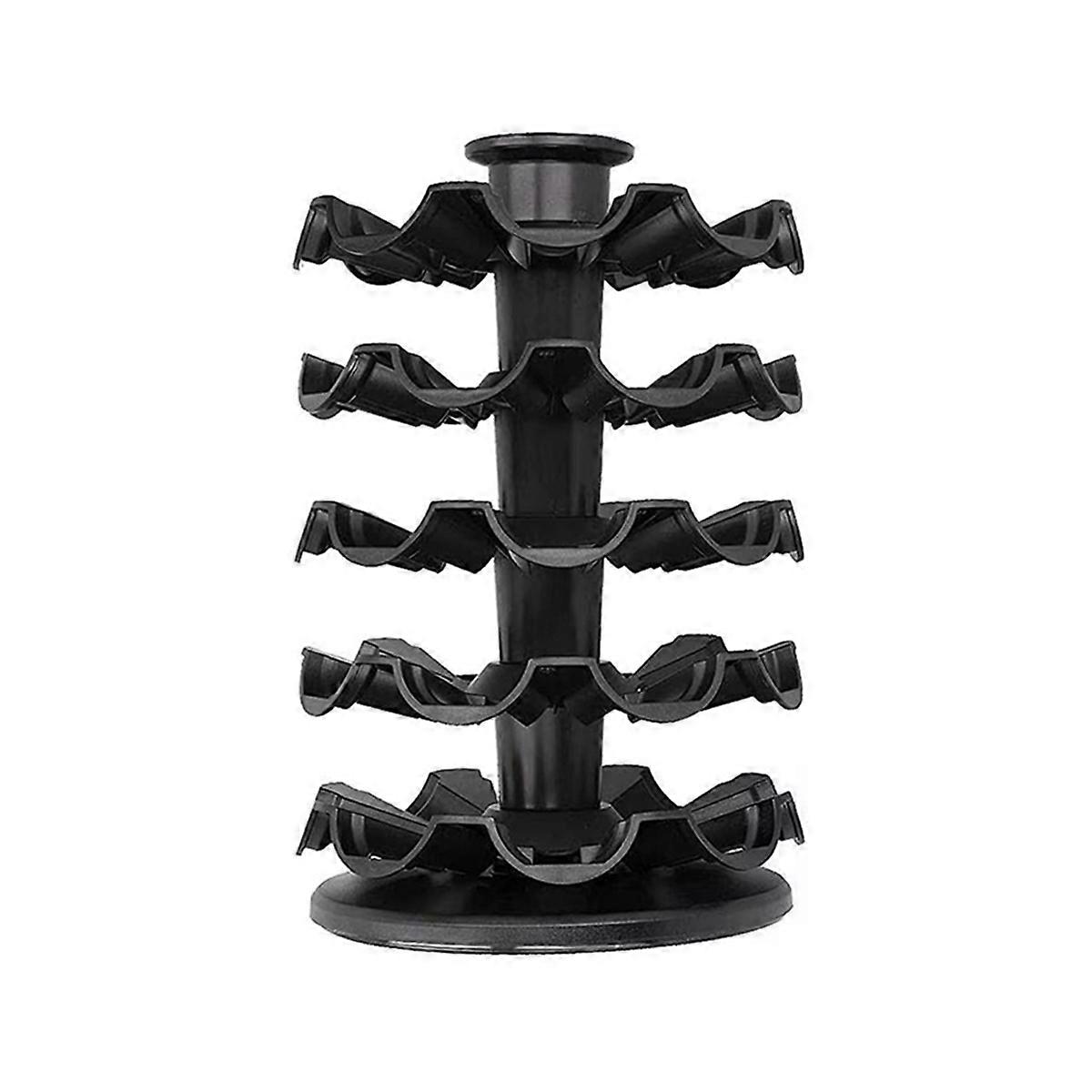 Rotating Capsule Coffee Rack 360 Rotating Non-Slip Base Storage Rack (Black), Suitable for Coffee