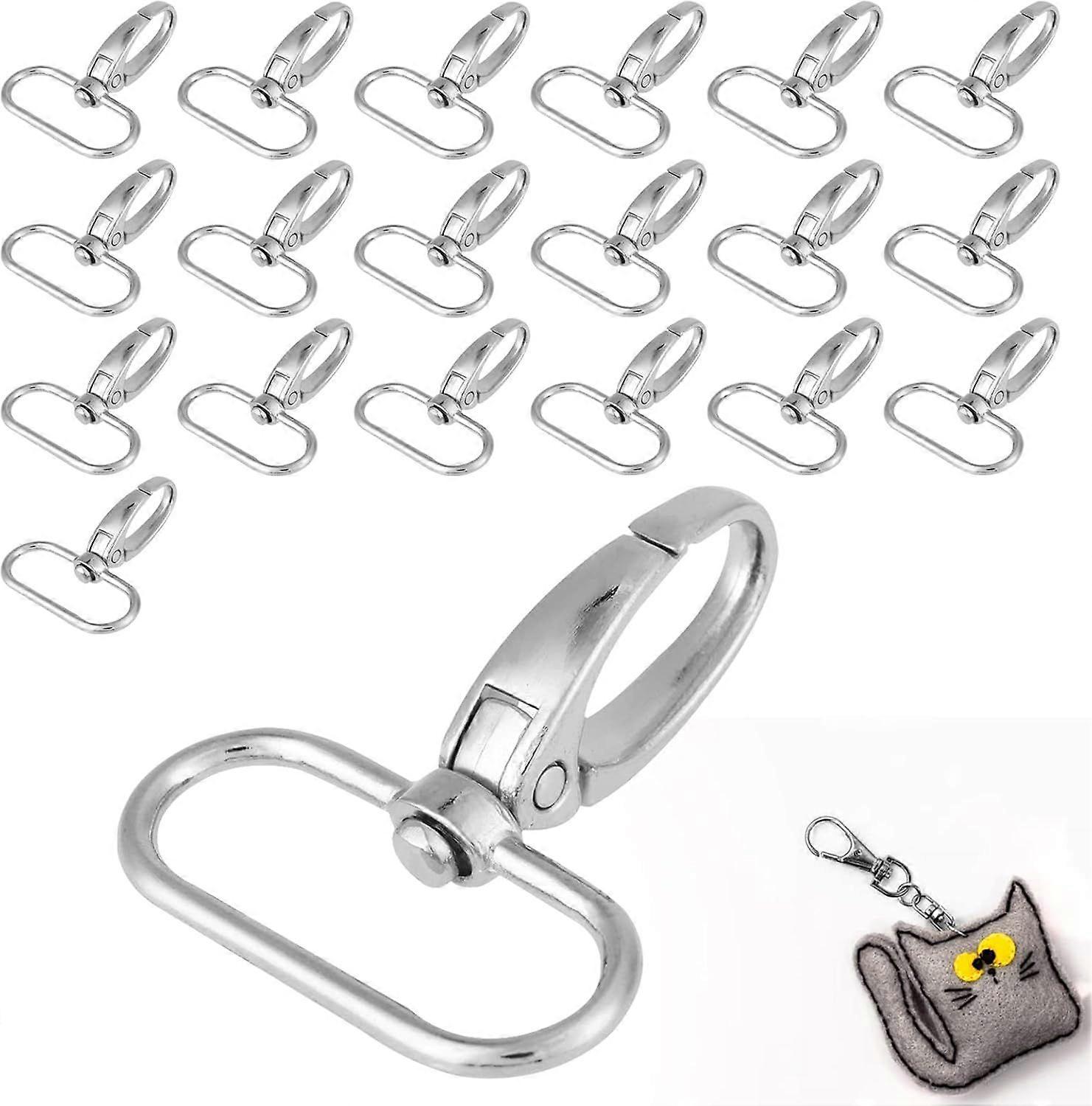 20pcs Swivel Clasps Lanyard Snap Hook, 32mm Webbing Snap Hook, Swivel Snap Hooks with Zinc Alloy Hardware Swivel Clasps for Lanyard Keys(32mm)