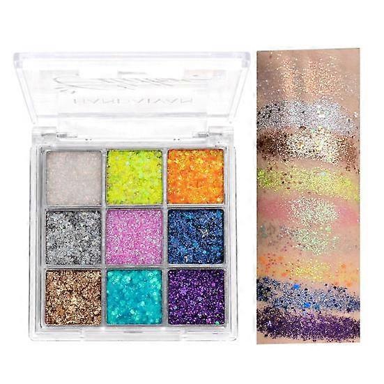 Makeup Eyeshadow Glitter Eye Makeup Easy to Apply 9-color Pearlescent Shiny Eyeshadow Palette for Girl