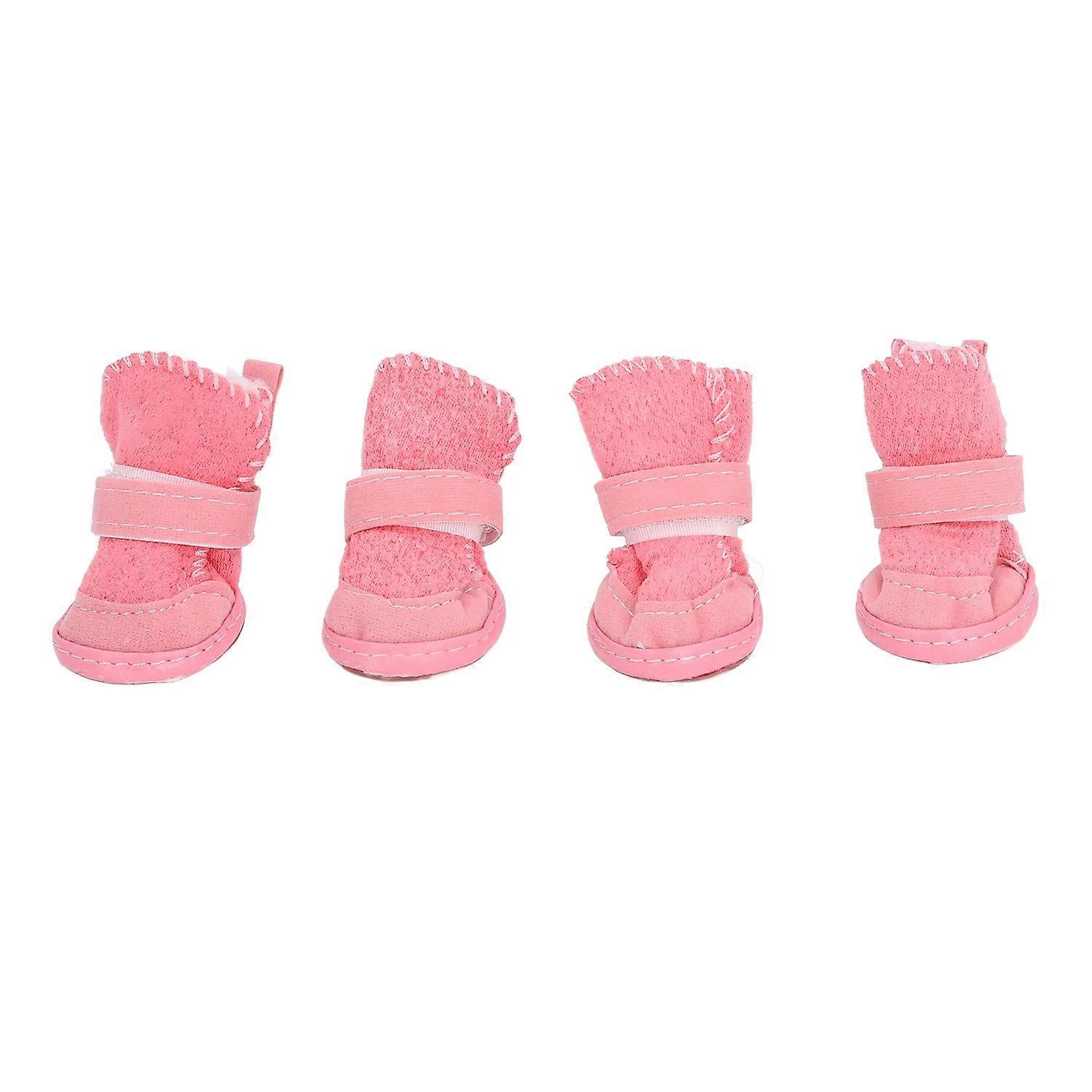 4pcs Pet Boots Warm Soft Prevent Slip Lightweight Adjustable Cat Dog Snow Booties for Chihuahua Bich