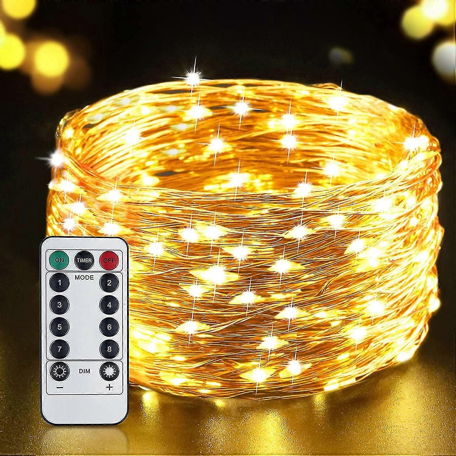 String Lights, 20m 200led Usb Led String Lights Christmas Fairy Lights Ip65 Waterproof String Lights 8 Modes Indoor/outdoor Decoration For Bedroom Wed