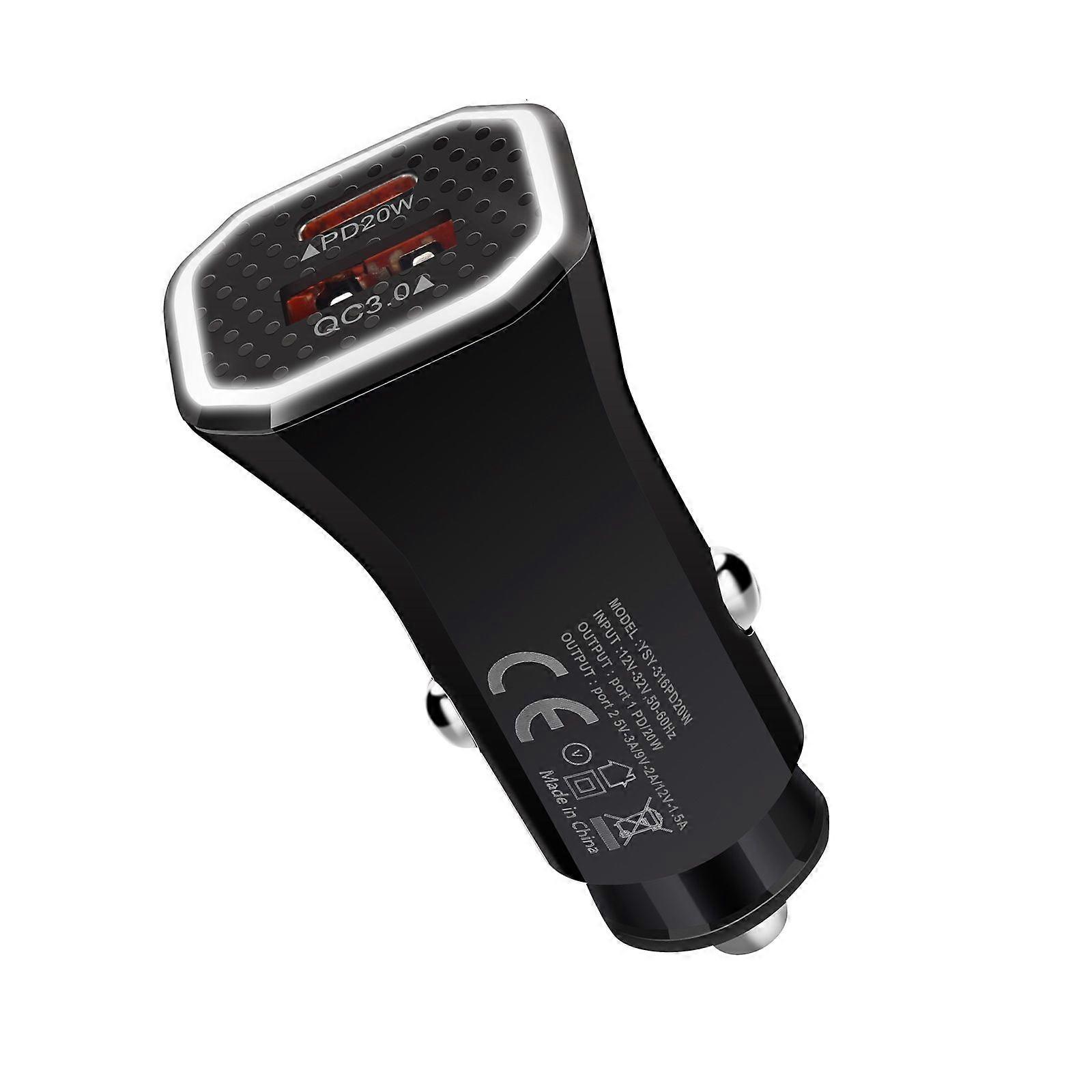 USB Car Charger, 20W Super Fast Car Charger Adapter Mini USB Charger Quick Charge Compatible with iPhone 11 pro/11/ x/8, Note 9/Galaxy S10/S9
