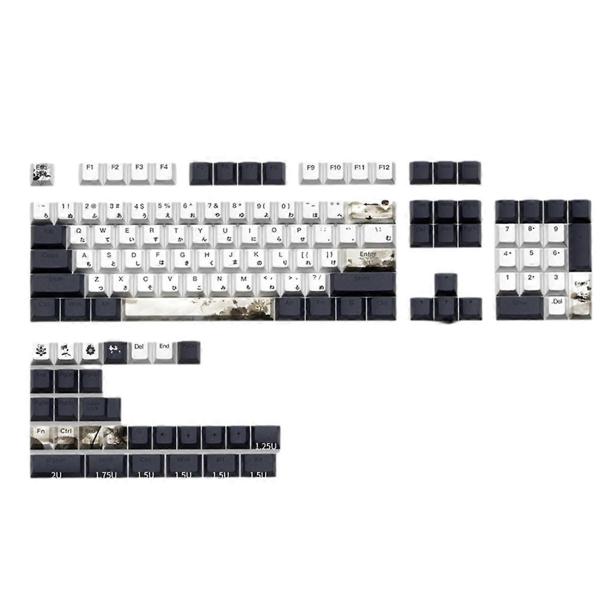 133 Keys Keycaps PBT Cherry Keycap Set Personalized Customized Japanese Keycaps for 60/84/98/108 Me