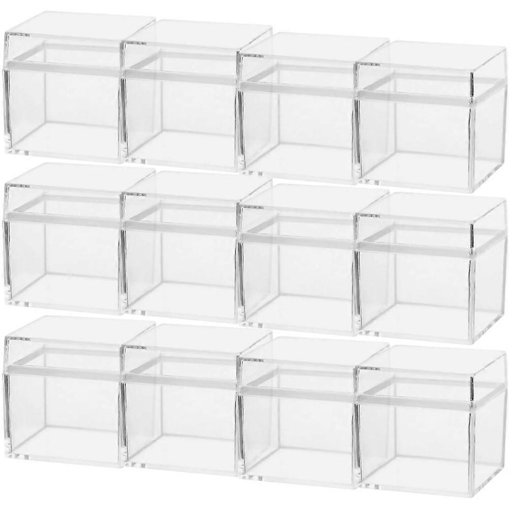 12pcs Square Candy Boxes Candy Cases Clear Candy Holders Candy Packing Boxes