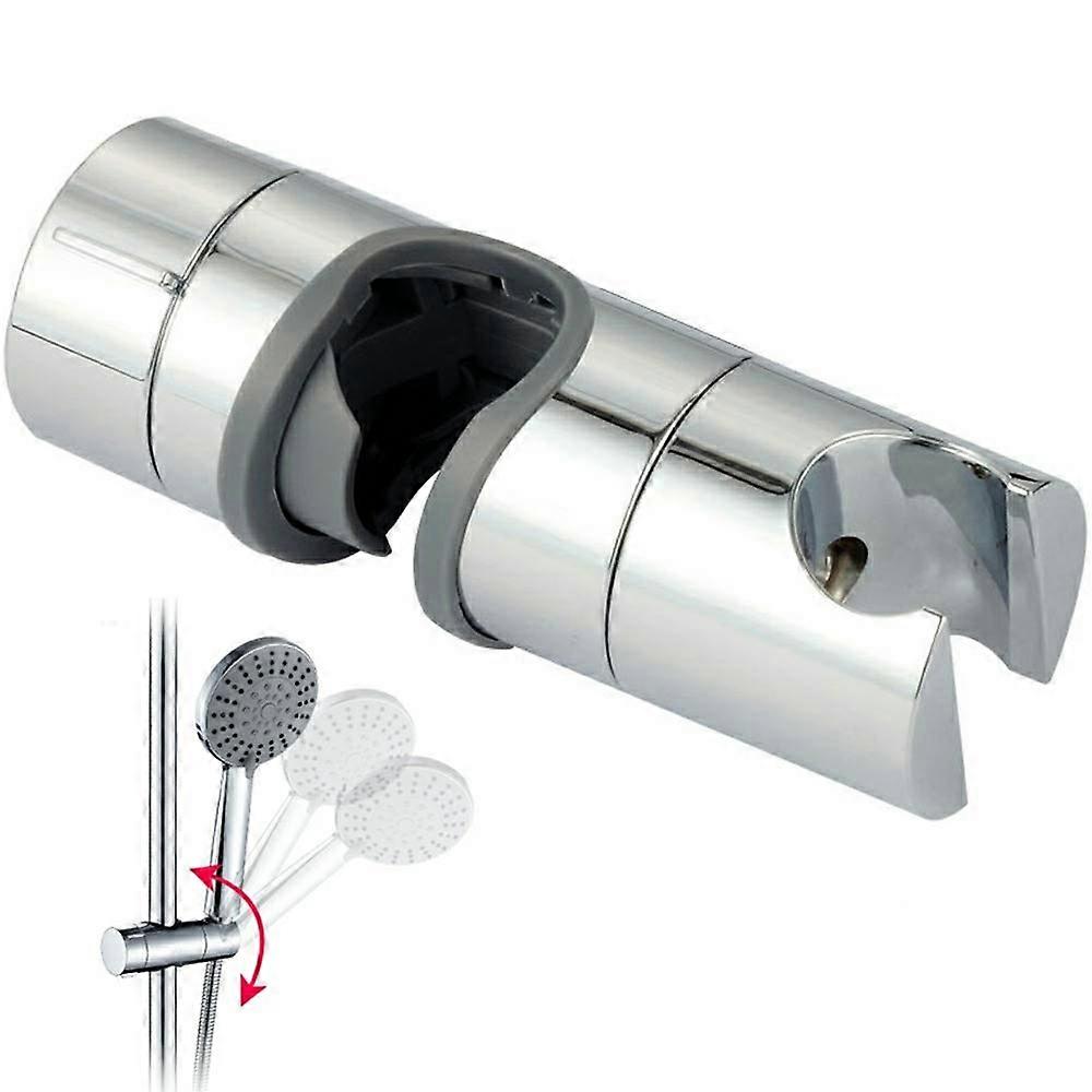 Adjustable Chrome Shower Bracket for 19-25mm Shower Rail, Universal Fit, Durable Material, Modern Design