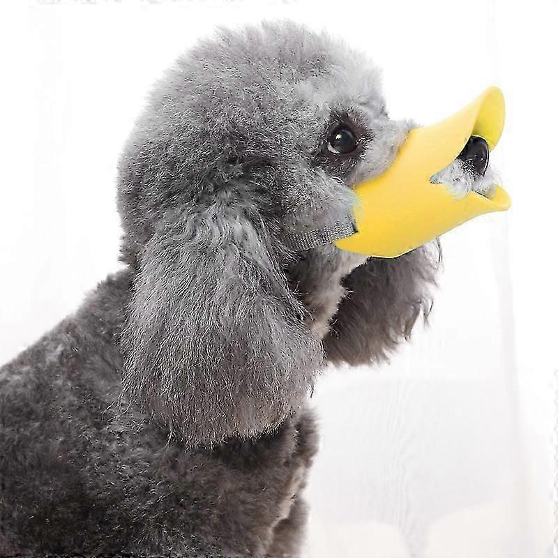 2pcs Yellow Anti-bite and non-biting silicone muzzle, comfortable and soft silicone duckbill17CM PrettyJ