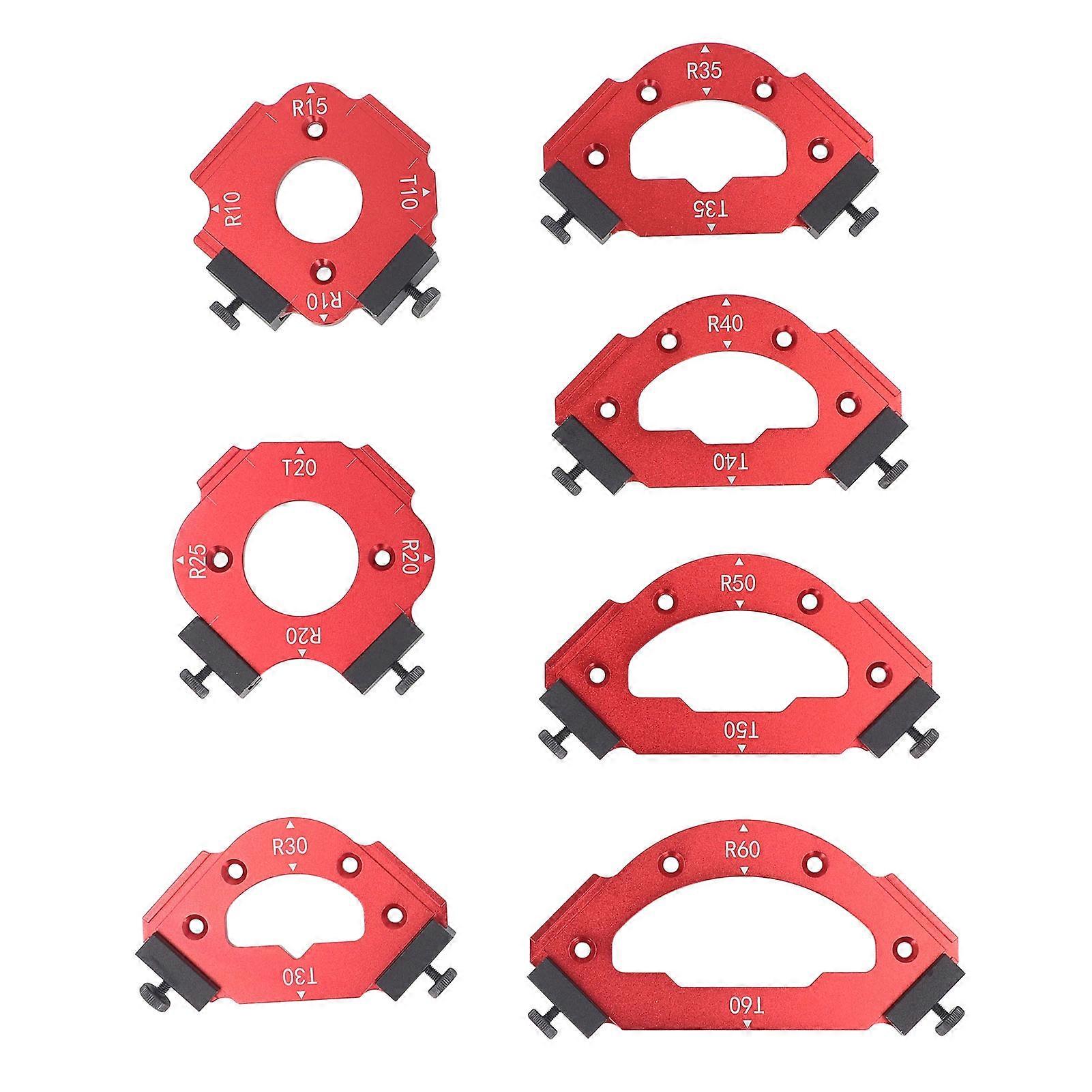 Table Corner Router Jig Set Trimming Machine Aluminium Alloy Router Radius Template Kits Woodworking Trimming Tools R10-R60 