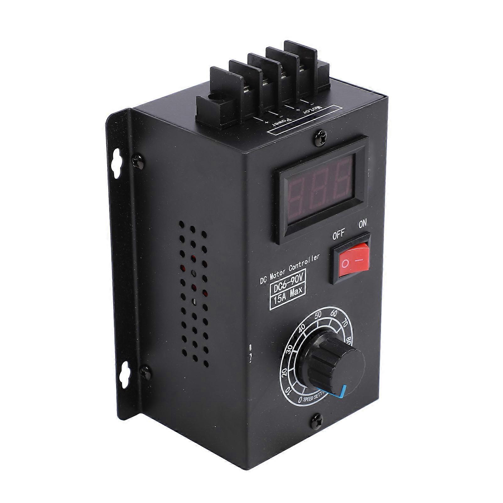 Universal 6V-90V PWM DC Motor Speed Controller 15A with Volt Display