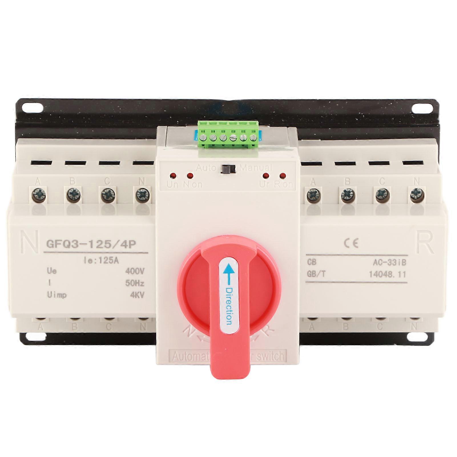 Dual Power Automatic Transfer Switch 4P 125A CB Level Mini Generator Changeover Switch with Indicator AC400V