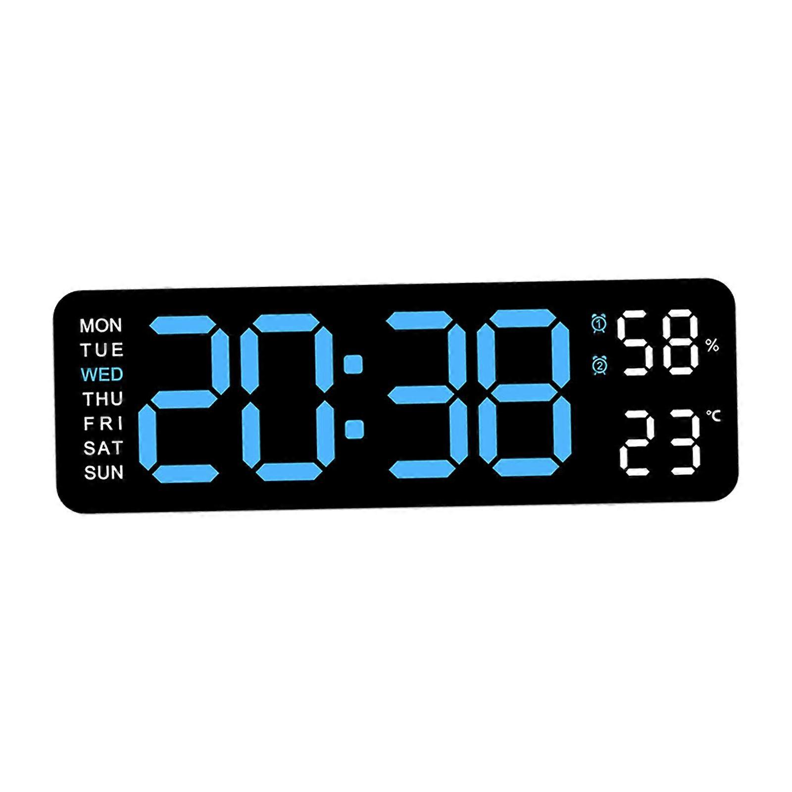Digital Wall Clock Desk Clock Automatic Brightness Dimmer Week LED Wall Clock
