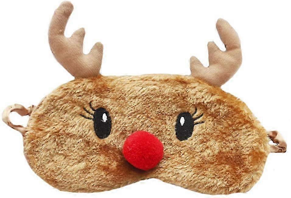 Eye Mask, Reindeer - themed, Plush - made with Soft Fabric, Adjustable Straps, Ideal for Sleep and Relaxation