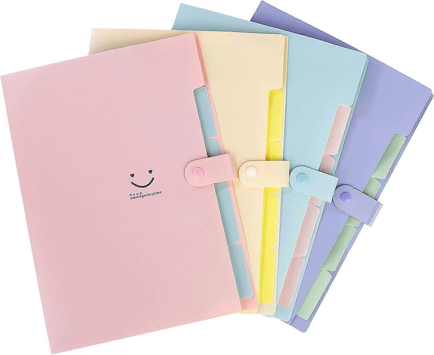 Document Folder A4 Compartment Folder Organizer File Organizer with Lock Button Organizer Folder 4 Pc