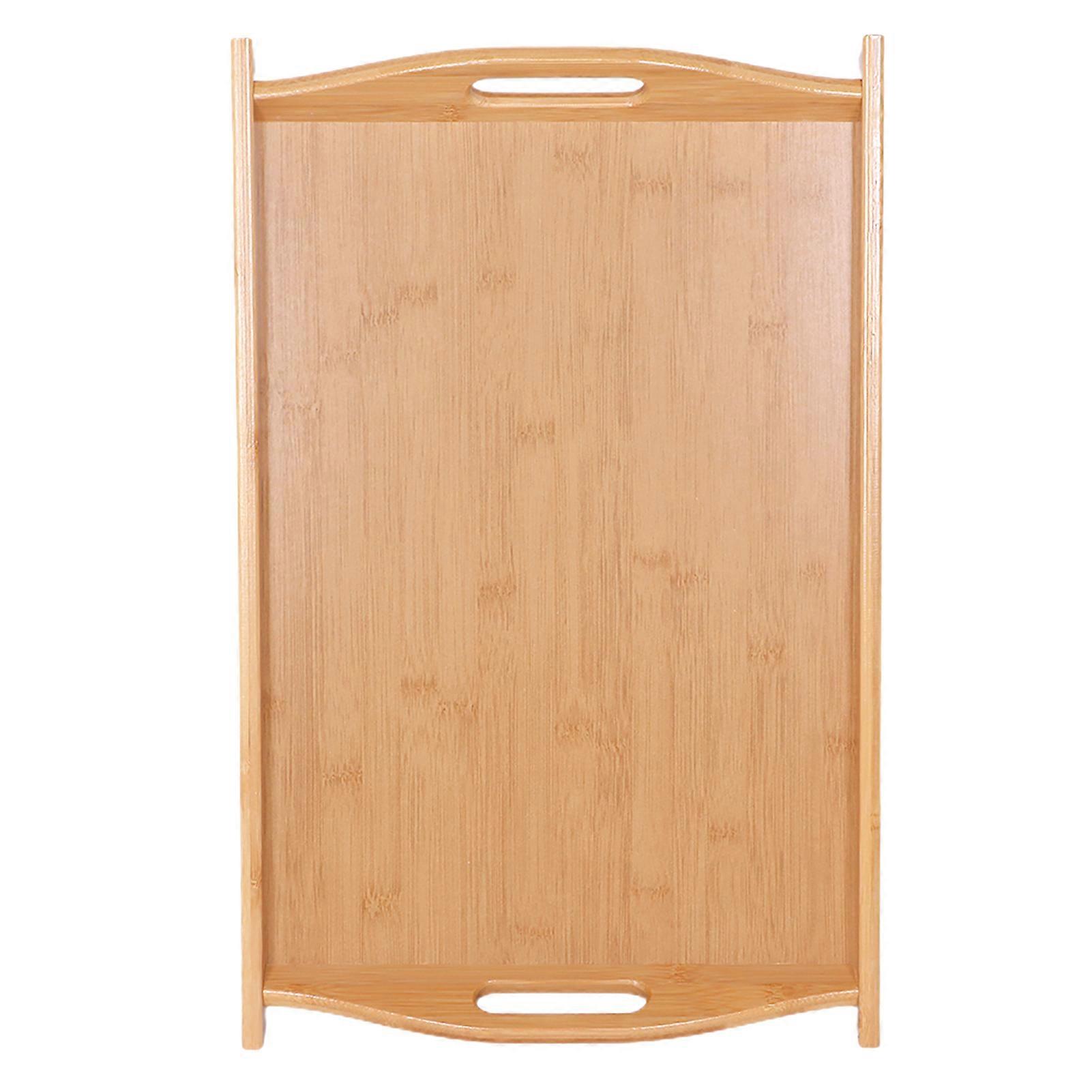 Bamboo rectangular tea tray with handle for home party