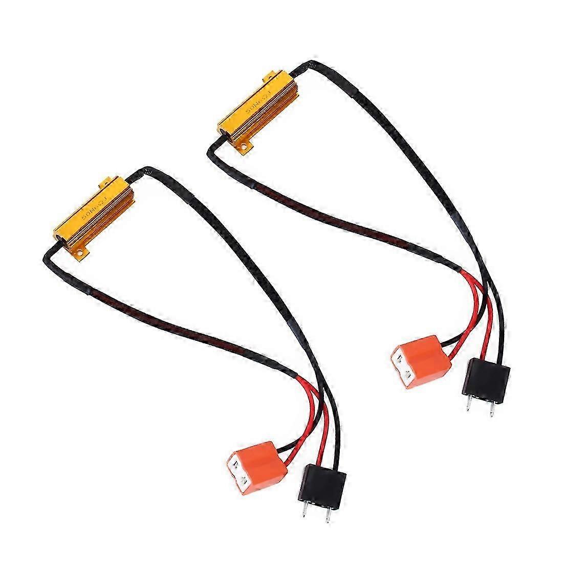 High quality2 PCS H7 50W 6 Ohms Load Resistor Car Canbus Error Canceller Decoder Cable